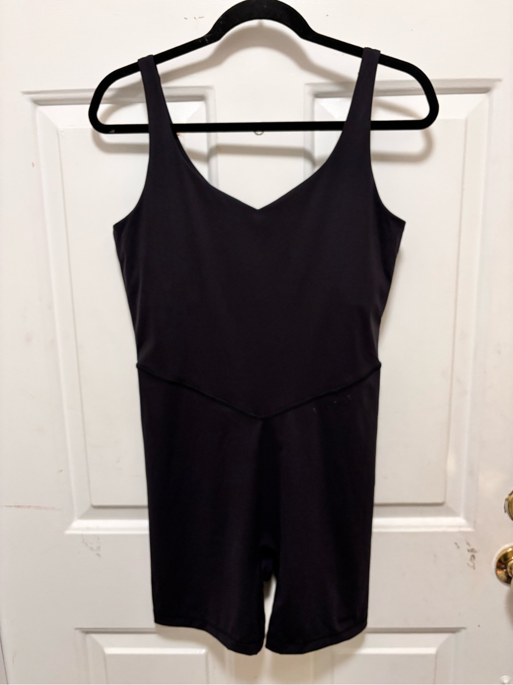 Bandier V Neck Tempo Black Sleeveless Playsuit Size M